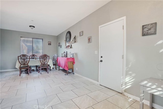 view of tiled dining room