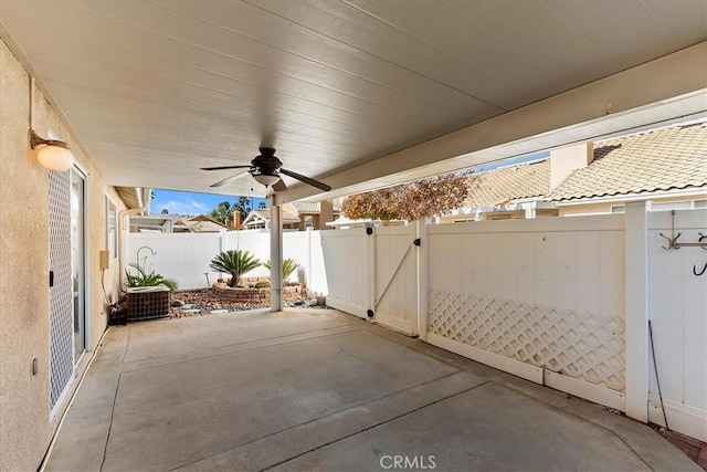 view of patio / terrace with ceiling fan