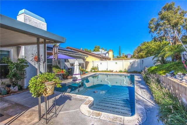 view of pool featuring a patio area