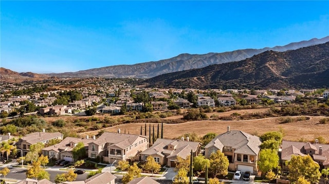 aerial view with a mountain view