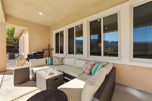 view of patio featuring an outdoor living space