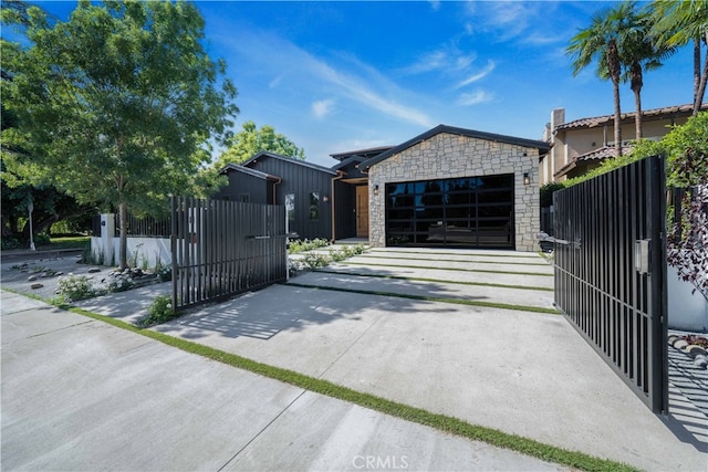 view of front of house with a garage