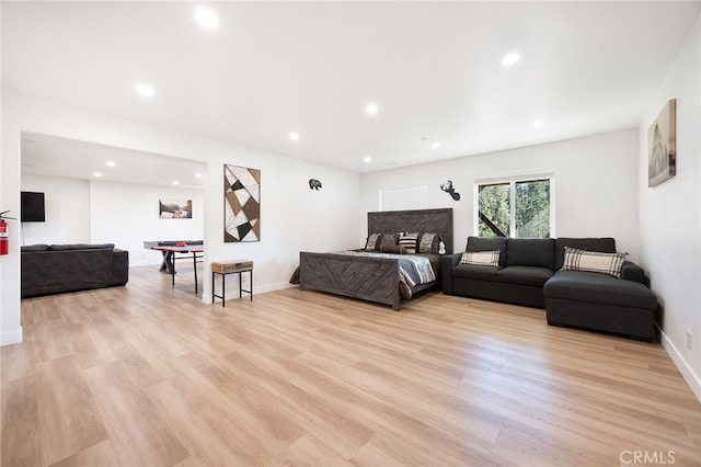 bedroom featuring light hardwood / wood-style flooring