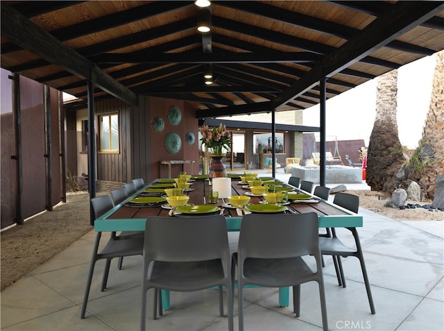 view of patio / terrace with ceiling fan