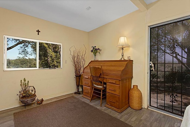 office with hardwood / wood-style floors