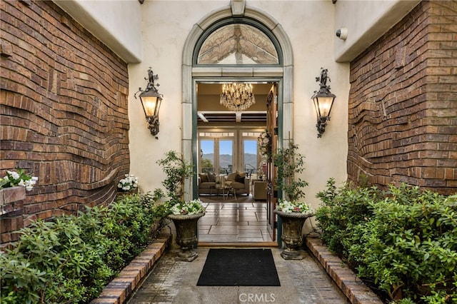 view of exterior entry with french doors