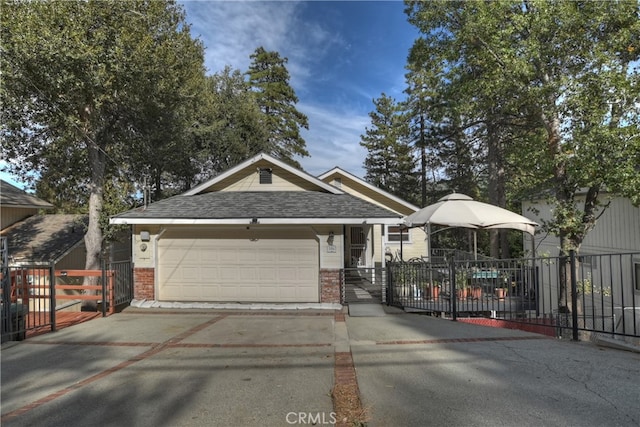 view of front of home with a garage