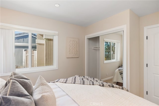 bedroom featuring a closet