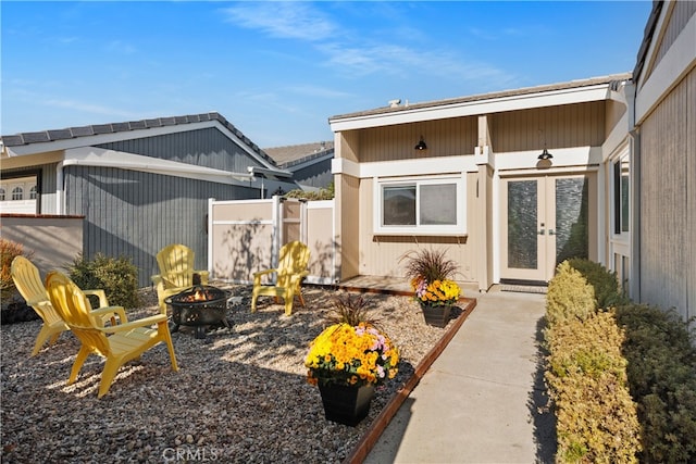 entrance to property featuring french doors