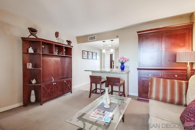 view of carpeted living room