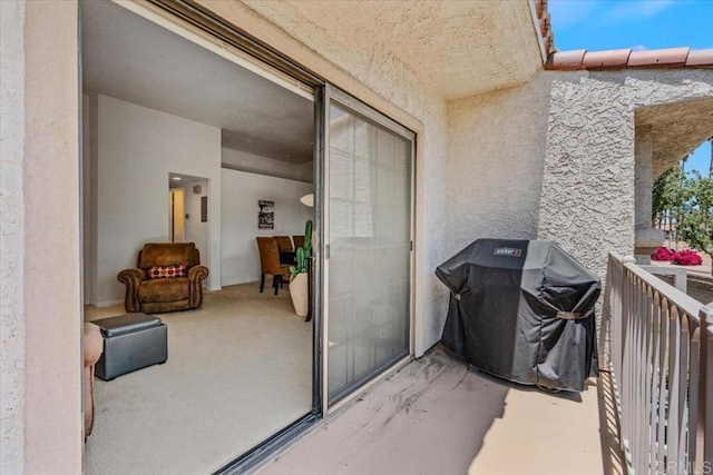 balcony with area for grilling