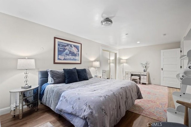 bedroom featuring wood-type flooring