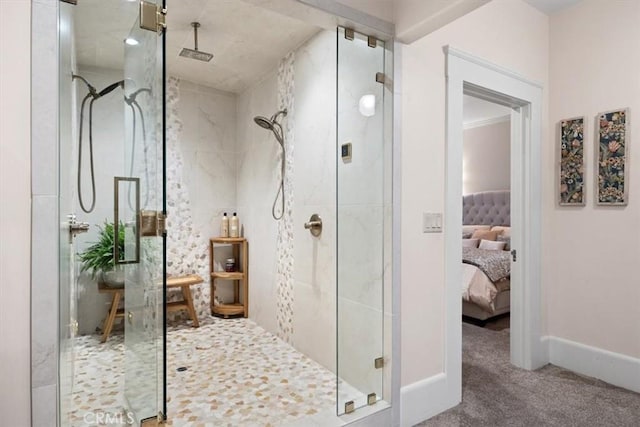 bathroom featuring walk in shower