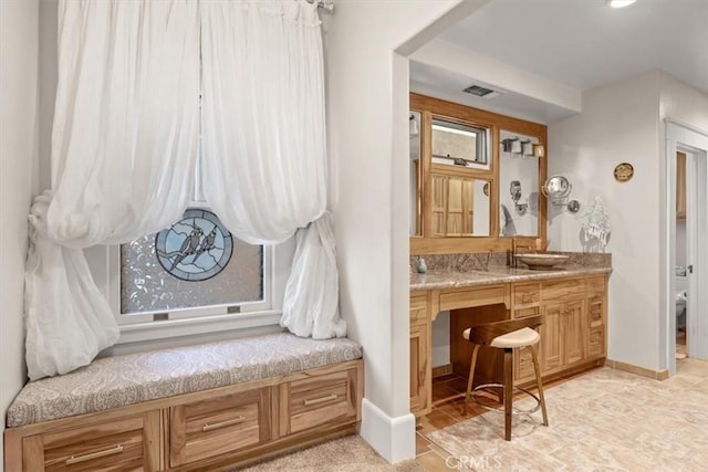 bathroom with toilet and vanity