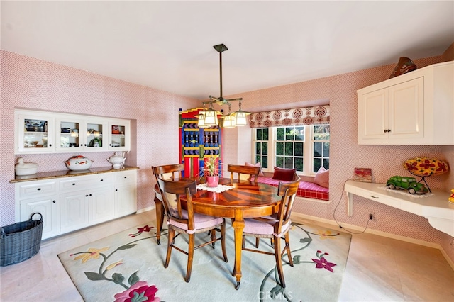 dining room featuring light tile patterned floors