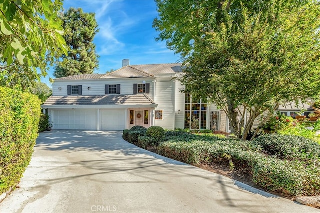 view of property with a garage