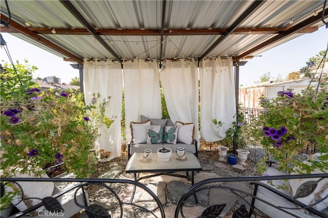 balcony featuring a patio area