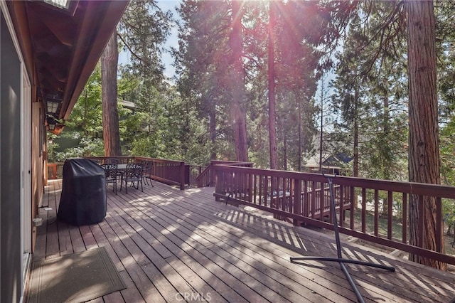 view of wooden deck