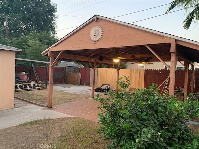 view of patio featuring a gazebo