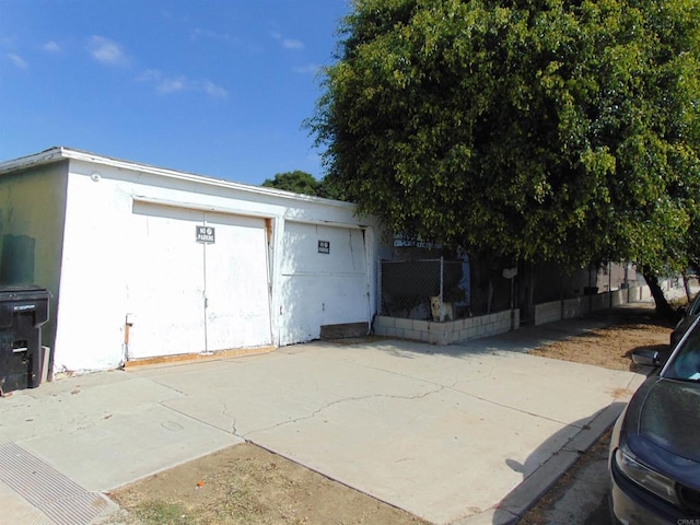 view of garage