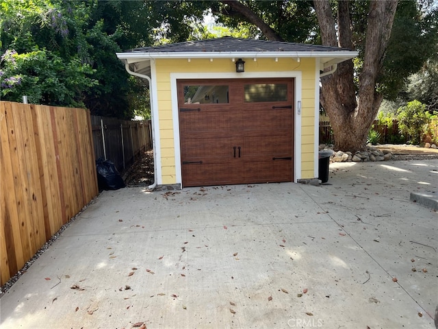 view of garage