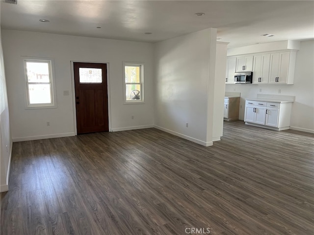 foyer featuring dark wood-type flooring