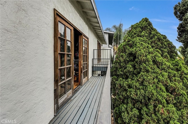 view of home's exterior featuring french doors