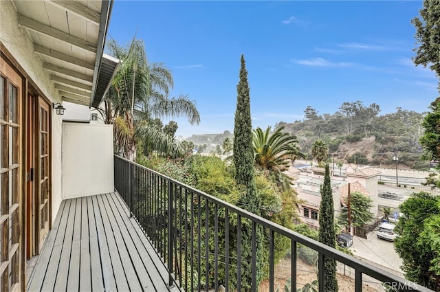 balcony with a mountain view