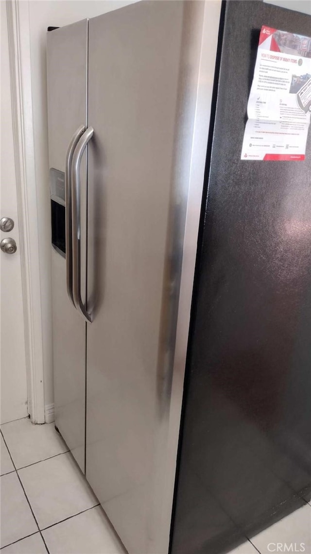 details featuring stainless steel fridge