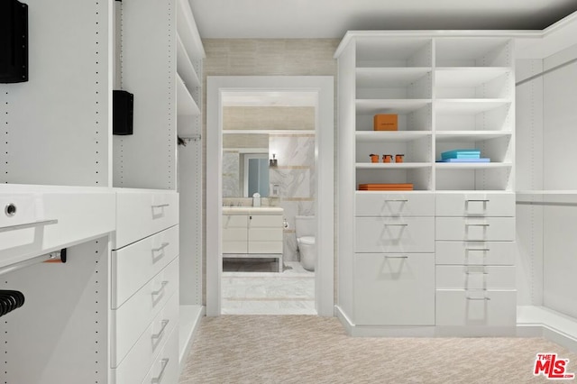 view of walk in closet