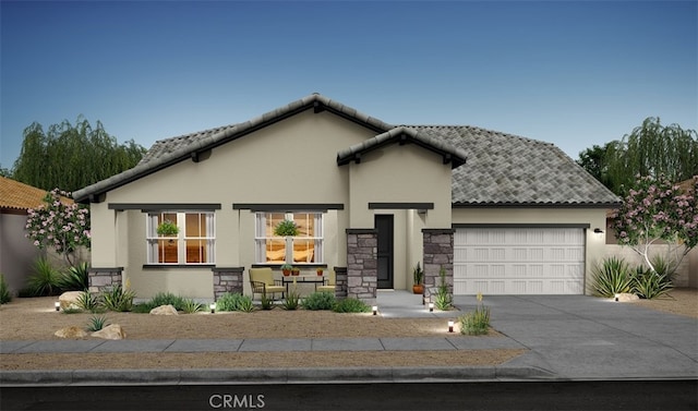 view of front of home featuring a garage