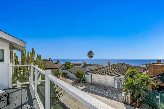 balcony with a water view