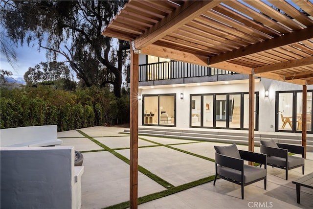 view of patio / terrace featuring a pergola