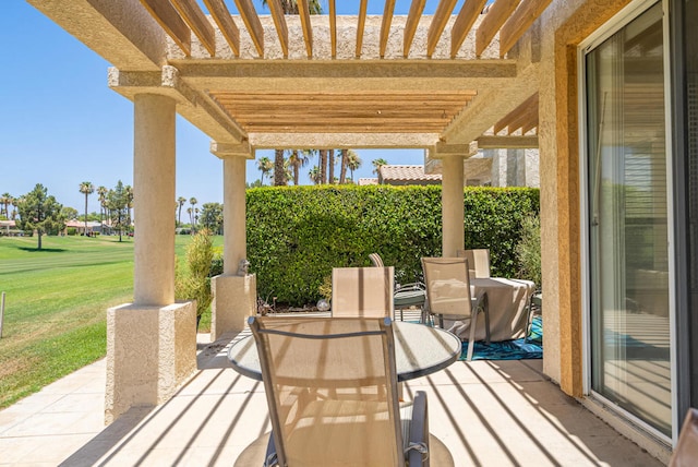 view of patio / terrace featuring a pergola