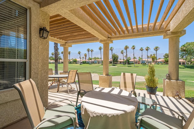 view of patio / terrace featuring a pergola