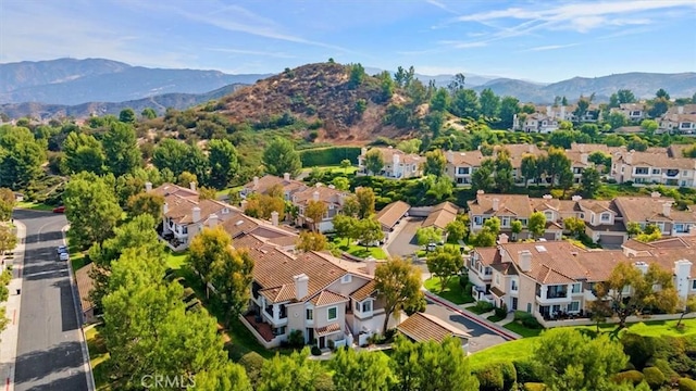 aerial view featuring a mountain view