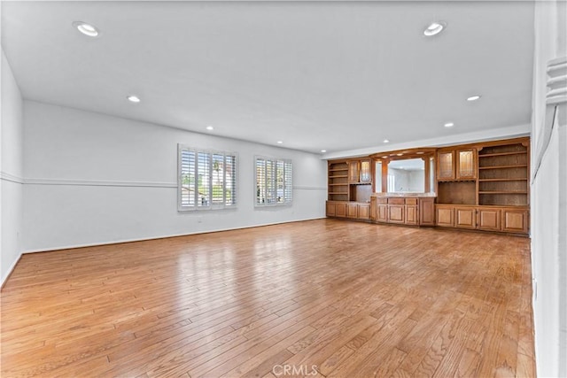 17931 Calle, Los Arboles, Rowland Heights, CA 91748 - unfurnished living room with recessed lighting and light wood finished floors
