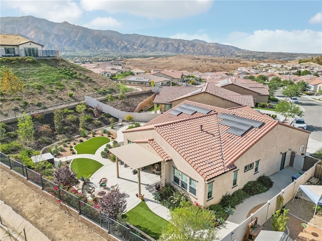 aerial view featuring a mountain view