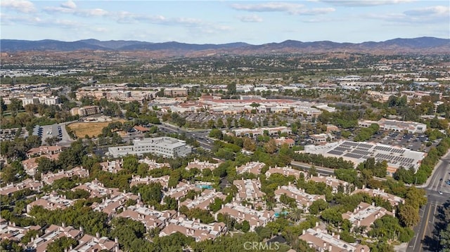 aerial view with a mountain view