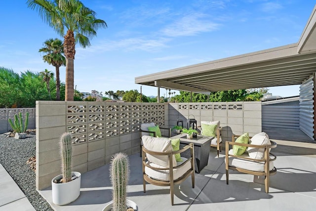 view of patio / terrace with an outdoor hangout area