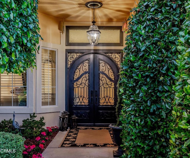 entrance to property with french doors