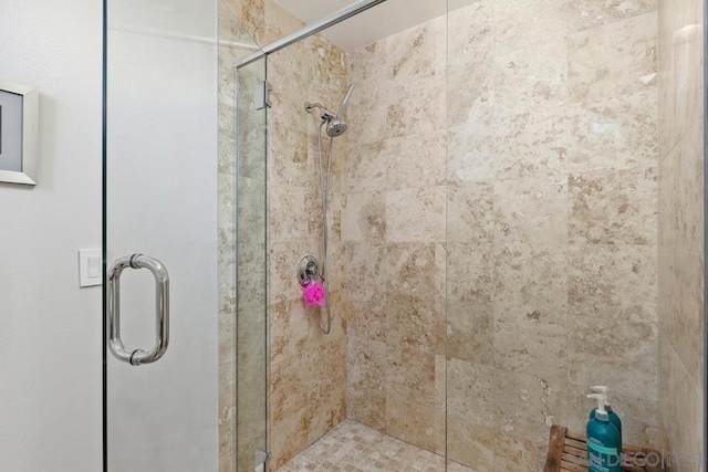 bathroom featuring walk in shower