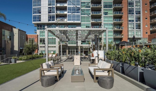 view of patio / terrace featuring an outdoor hangout area