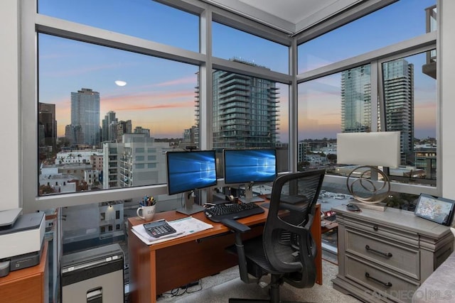 view of home office