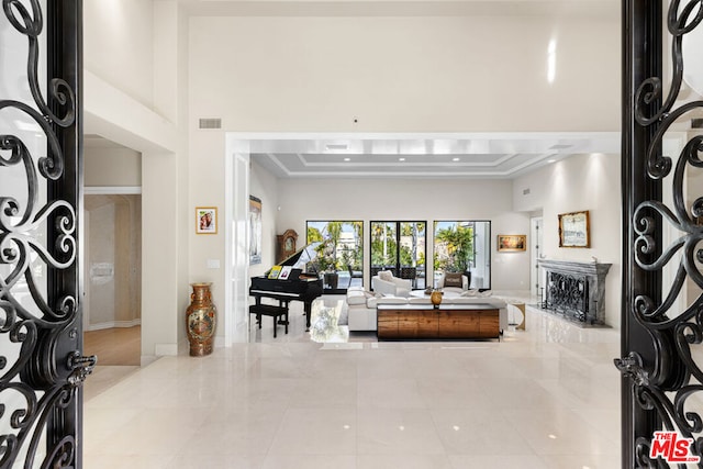 view of tiled living room