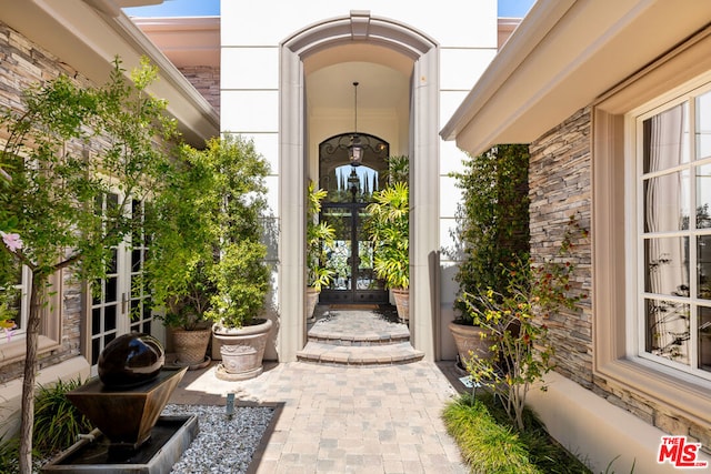 view of exterior entry with french doors