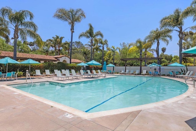 view of pool with a patio area