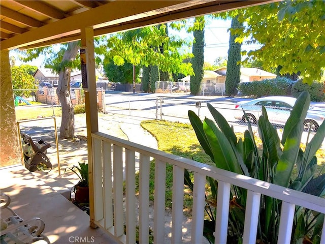 view of patio / terrace featuring fence