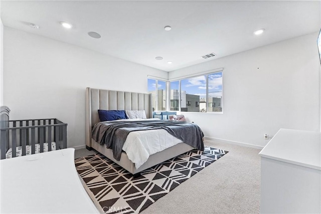 view of carpeted bedroom