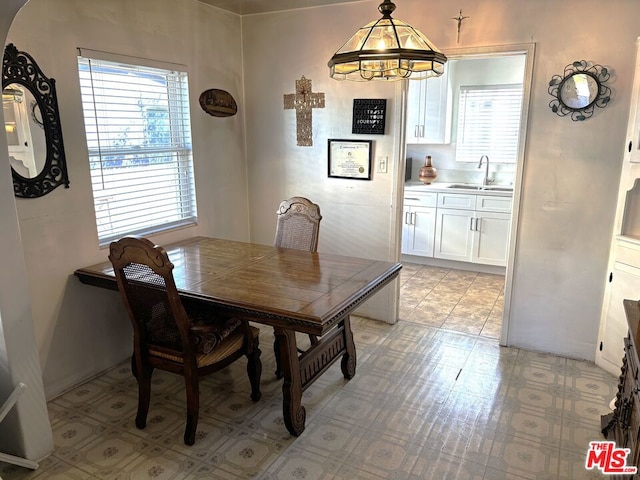 dining room with sink